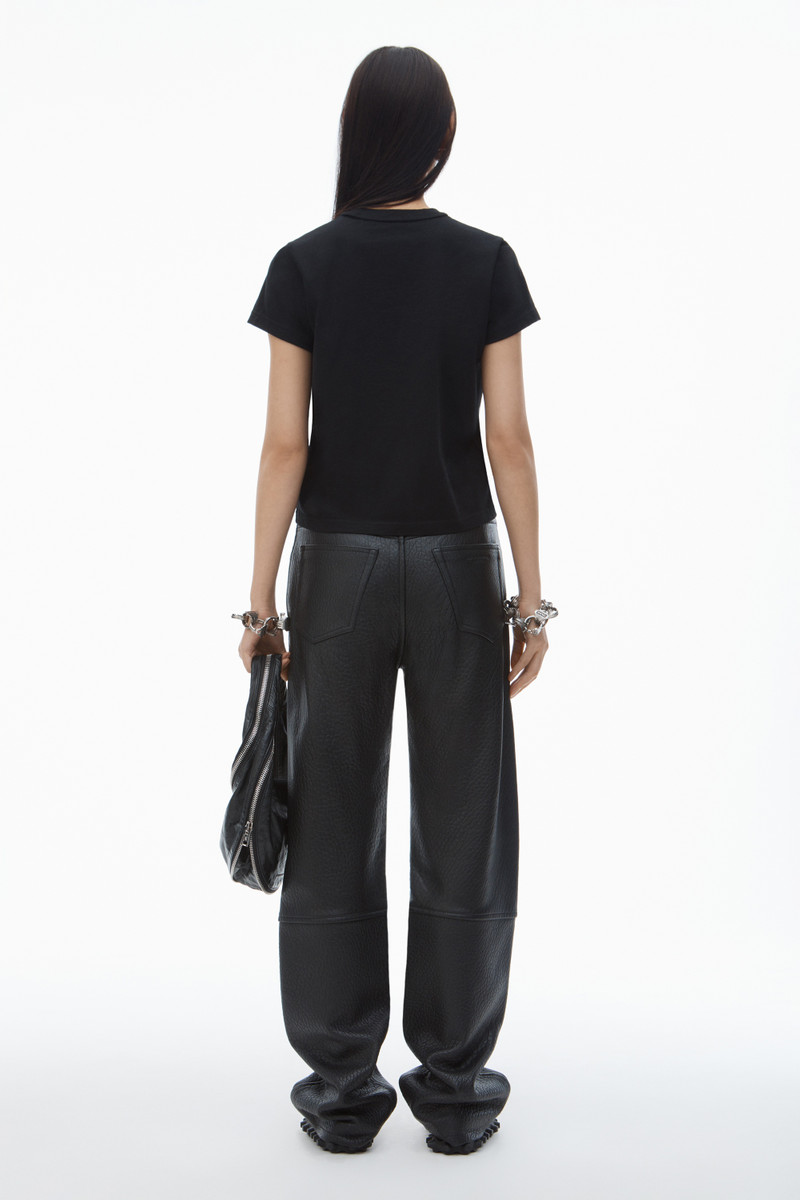 Distressed Logo Shrunken Tee in Cotton Jersey 4