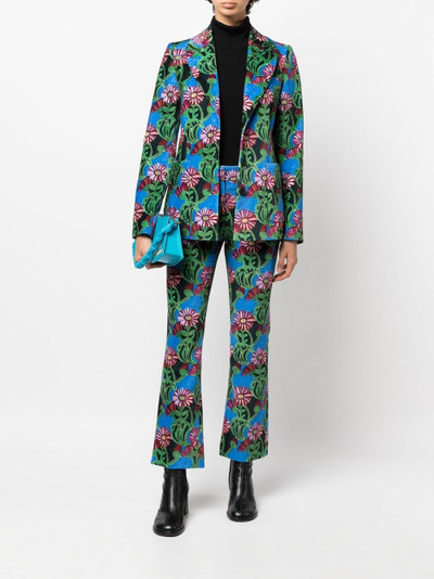 La DoubleJ floral-print flared trousers outlook