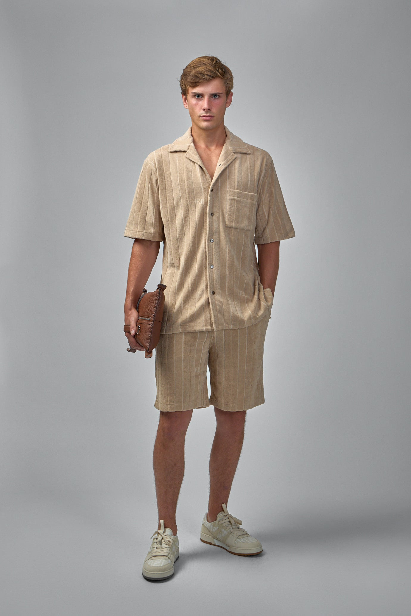 Cotton T-Shirt with FF Metal Detail - 5