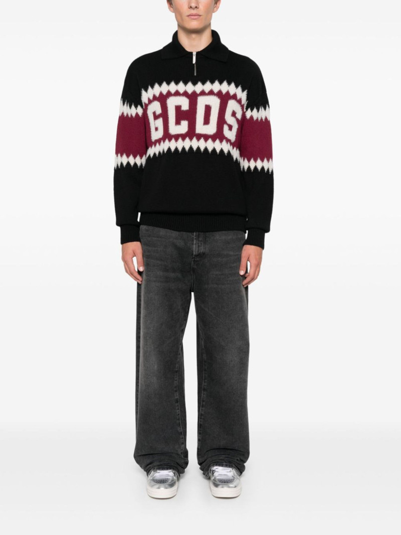 GCDS logo-intarsia sweater outlook