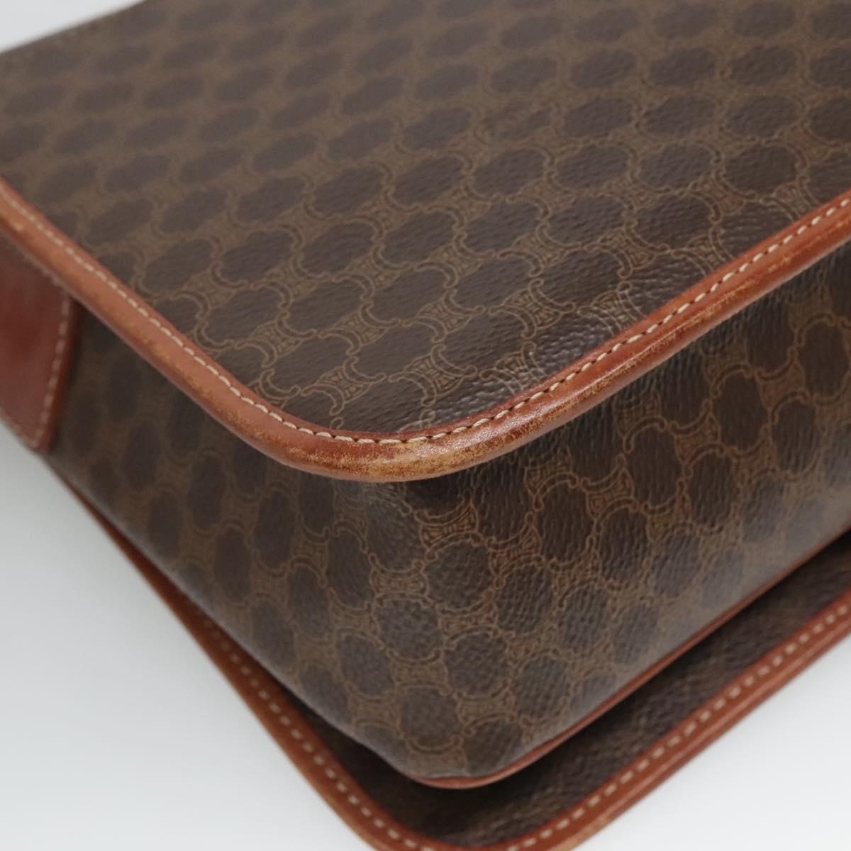CELINE Macadam Canvas Shoulder Bag Pvc Leather Brown - 13