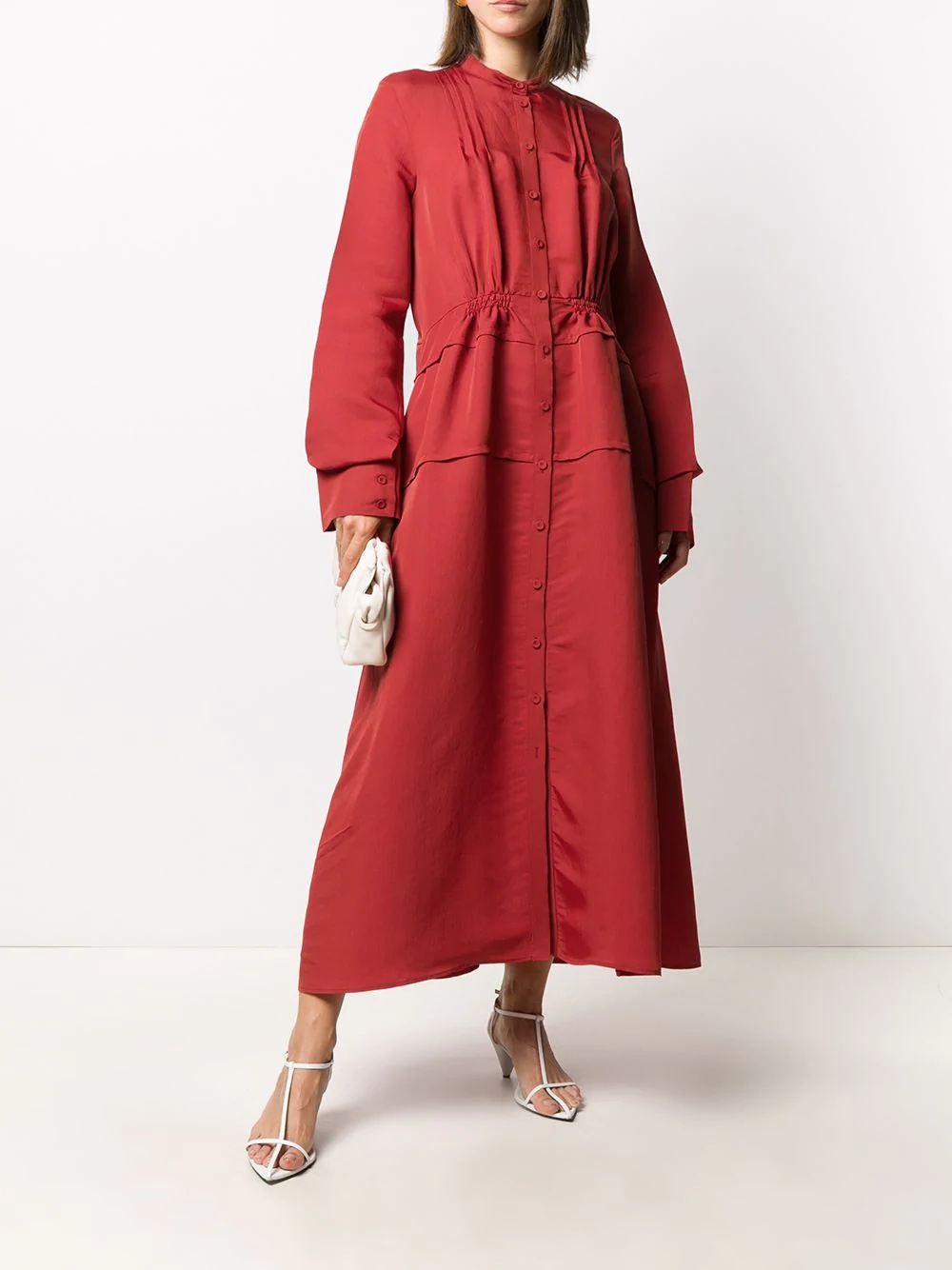 long-sleeve long shirtdress - 2