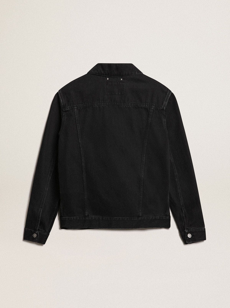 Golden Goose Men’s black one-wash denim jacket outlook