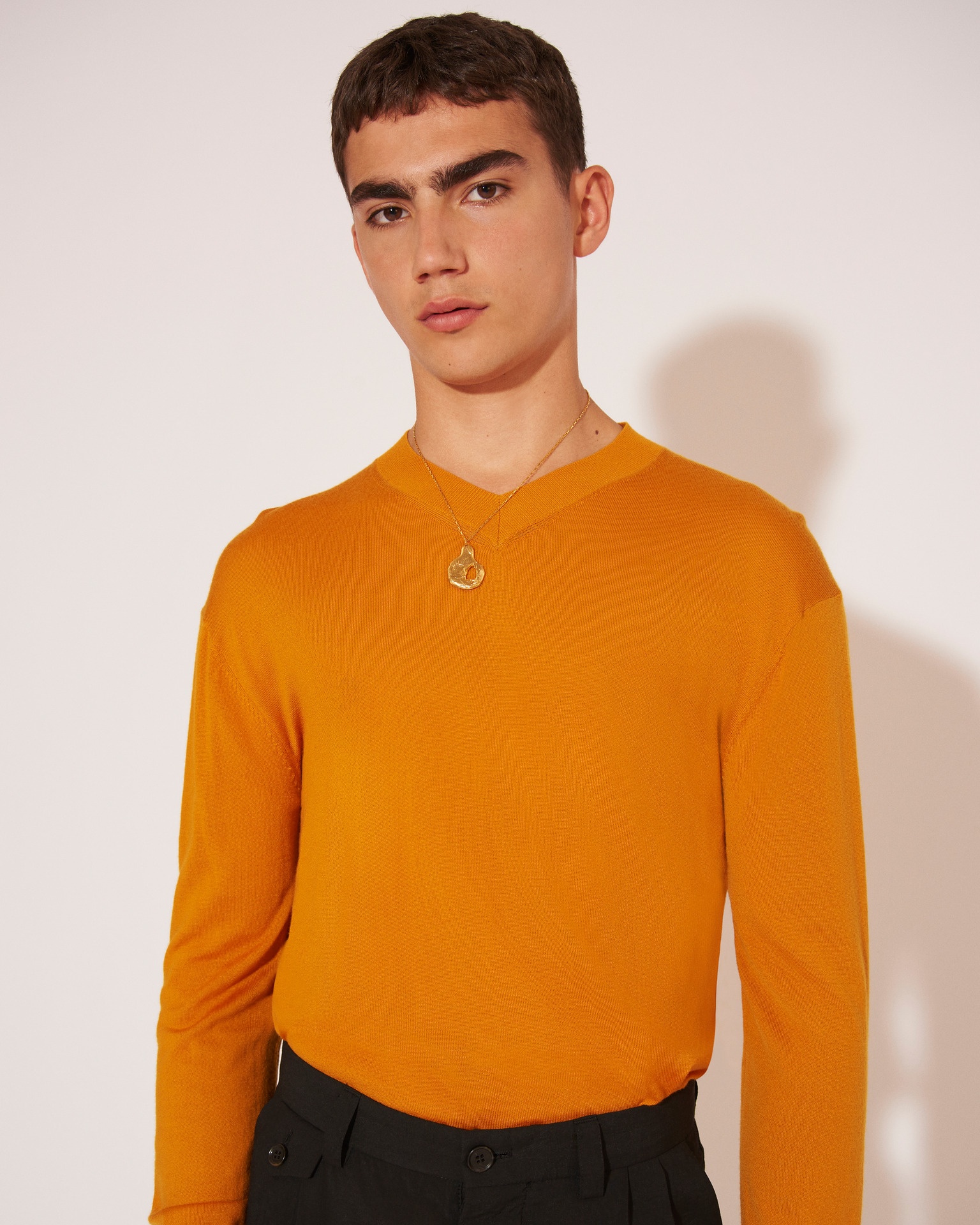 KODI - Superfine merino crew shape knit - Orange - 5