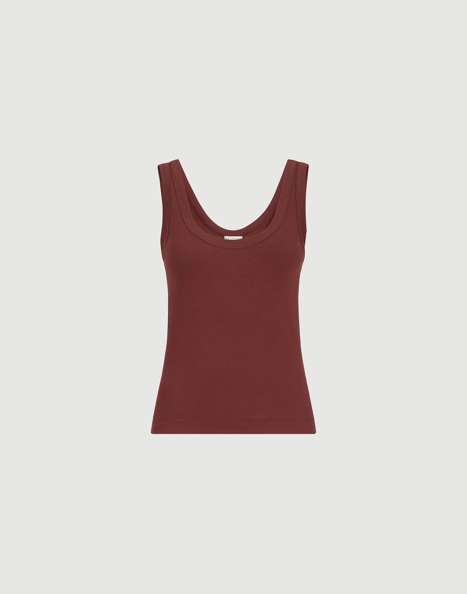 Stretch cotton ribbed jersey top with monili - 1