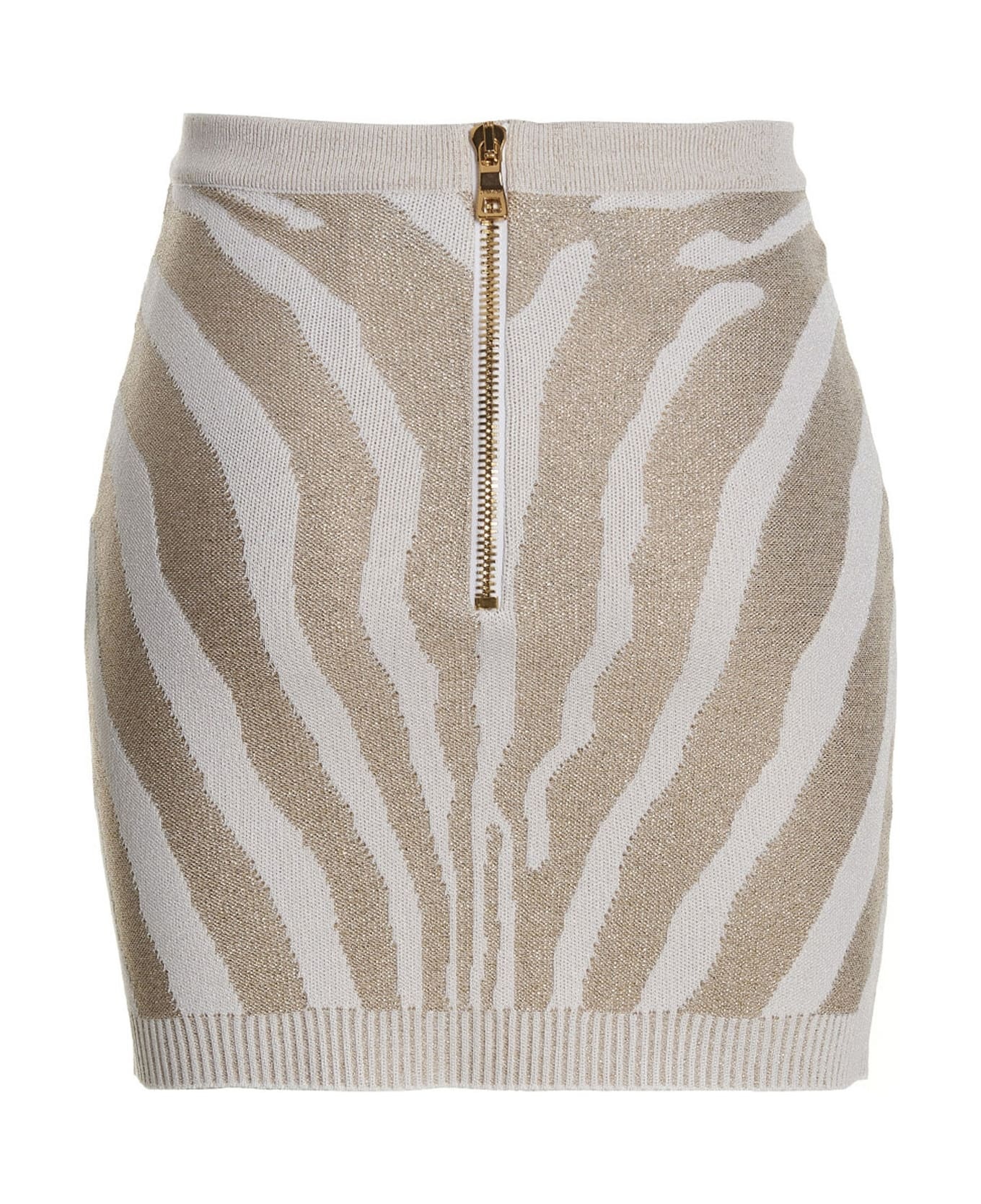 Zebra Knit Short Skirt - 2