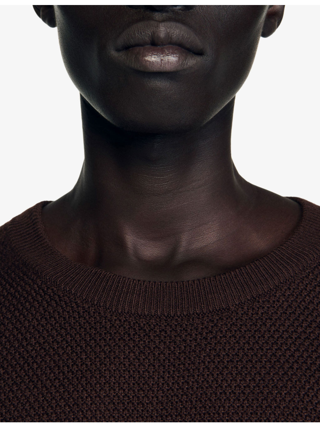 Textured Crewneck Cotton Knitted Jumper - 5