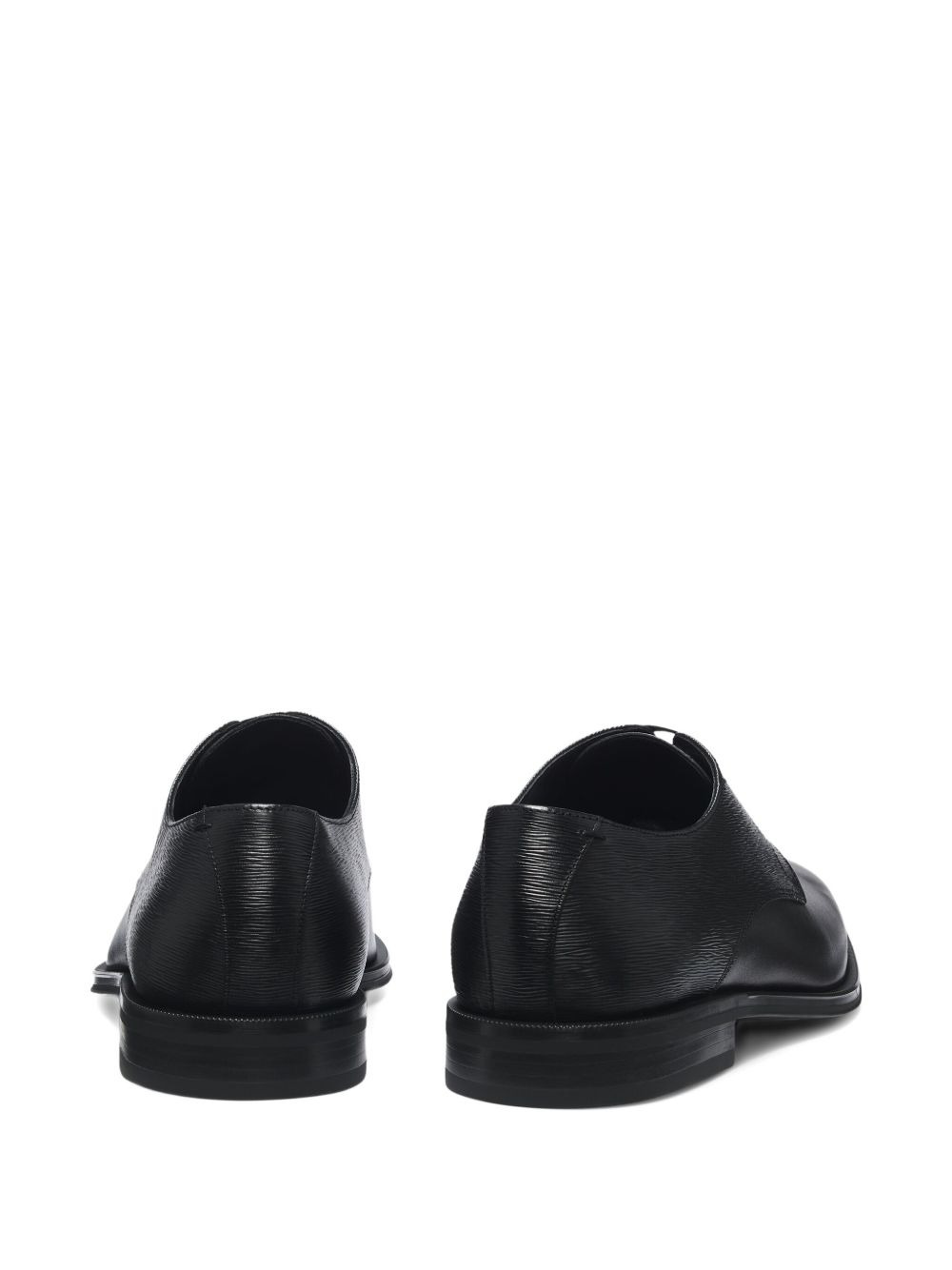 textured leather derby shoes - 3