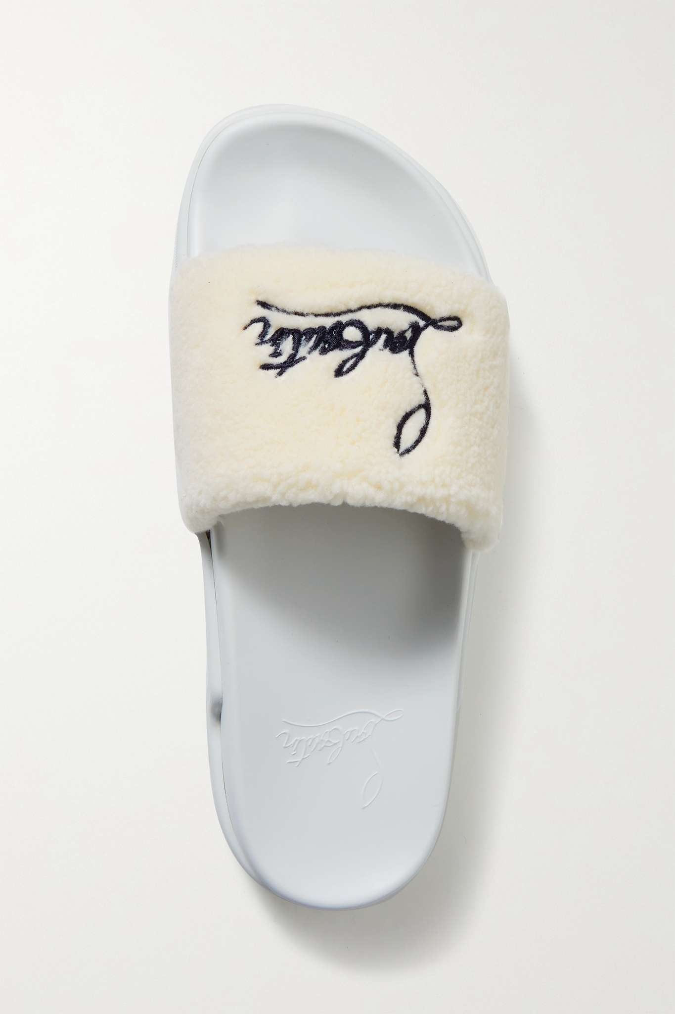 Pool Donna 35 embroidered faux shearling slides - 1