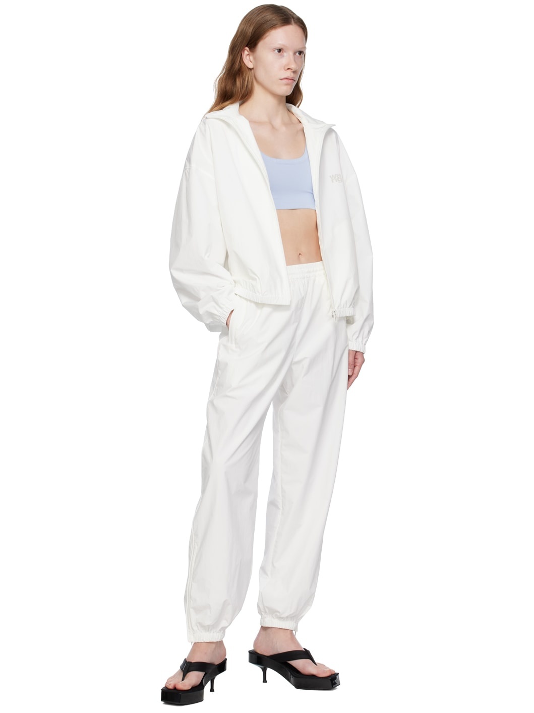 White Elasticized Track Pants - 4