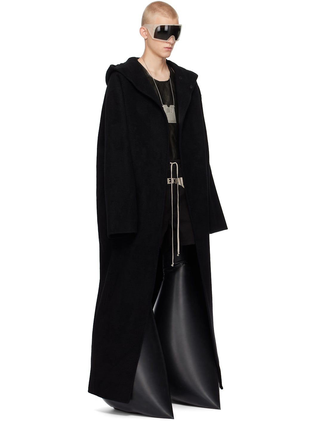 Black Porterville Hooded Robe Long Coat - 2