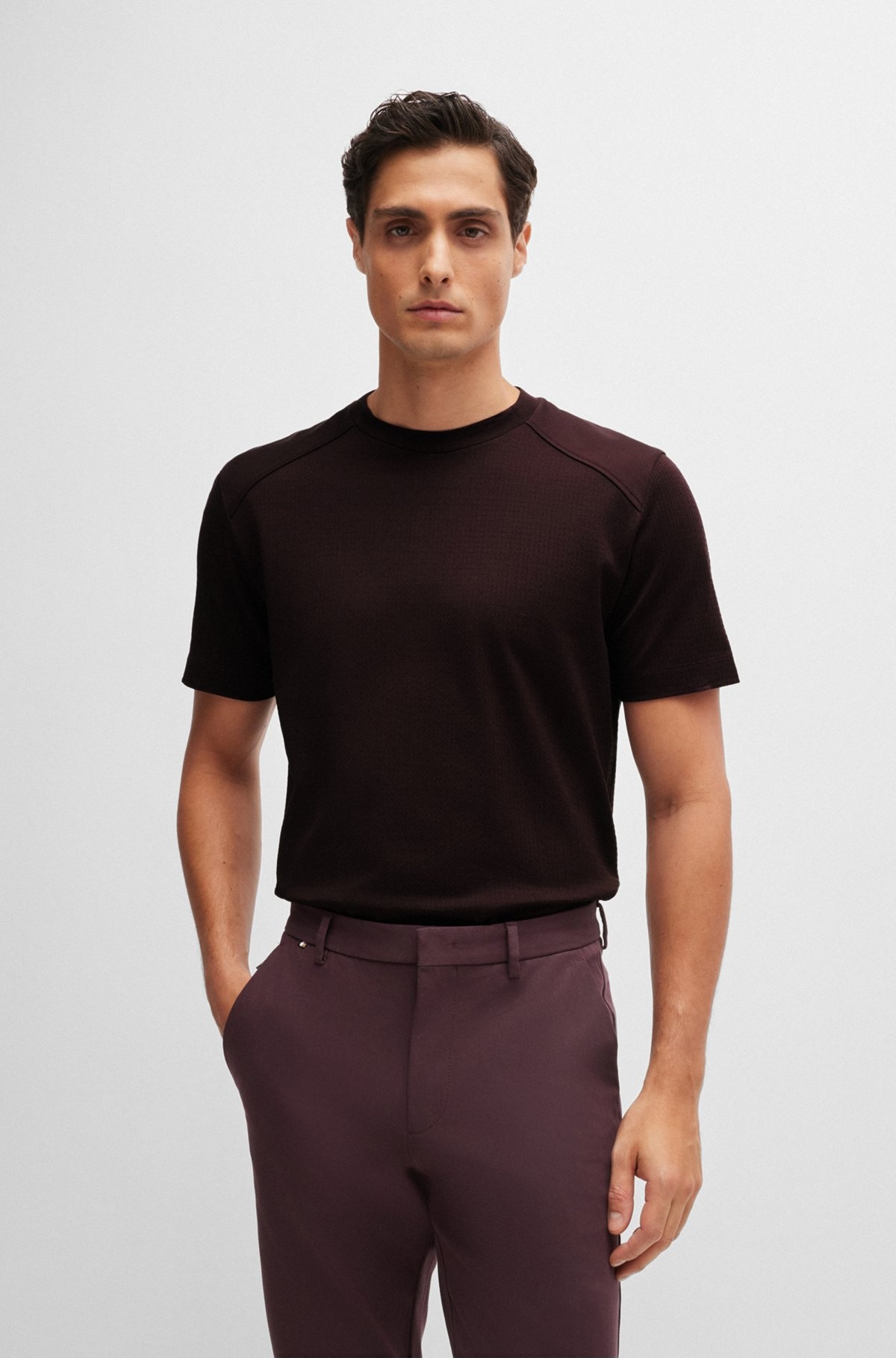 COTTON-RIPSTOP REGULAR-FIT T-SHIRT WITH PLAIN TRIMS - 2
