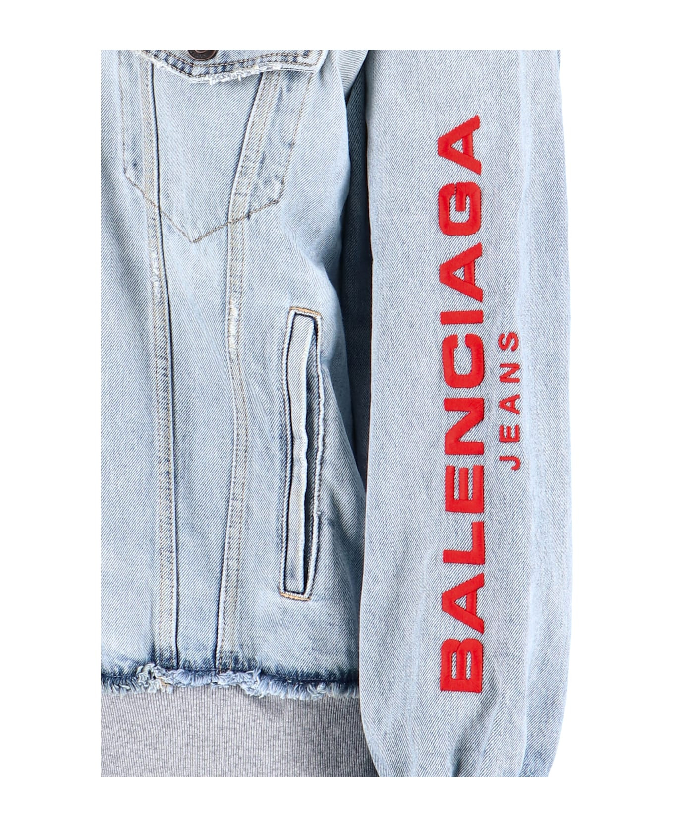Denim Sweatshirt Jacket - 3