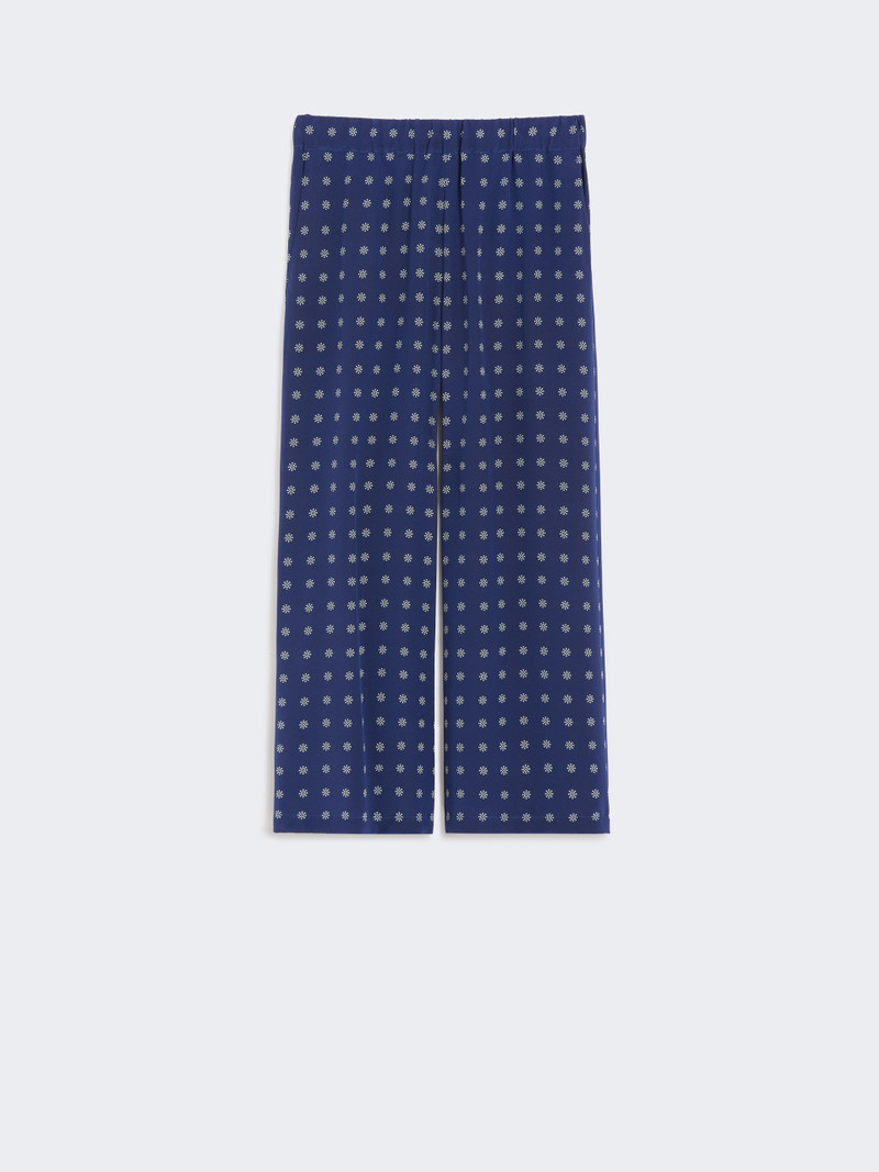 EUSEBIO Printed silk cropped trousers 1