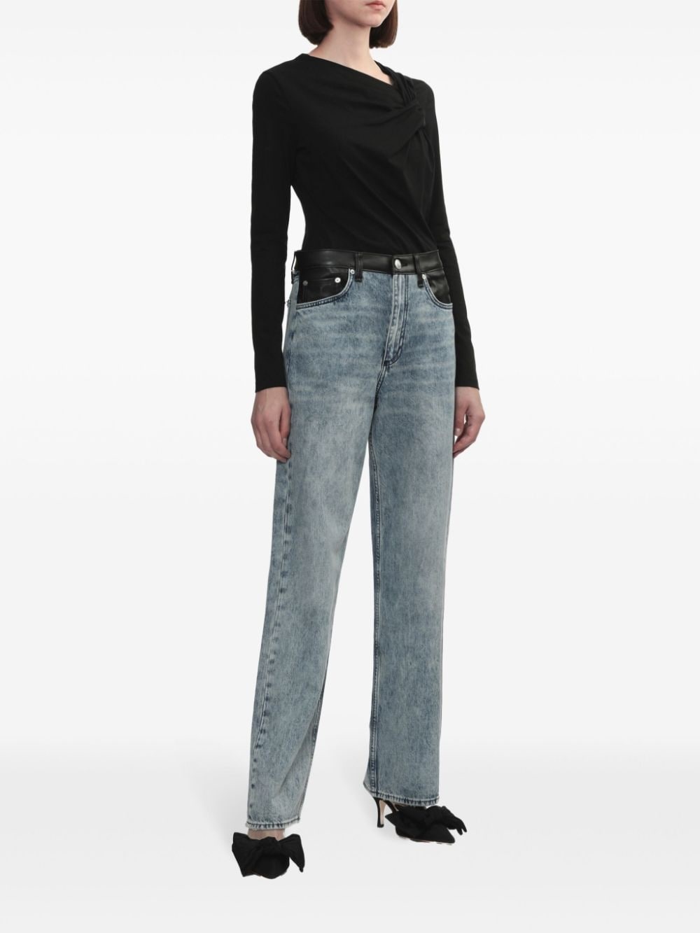 cotton wide-leg jeans - 2