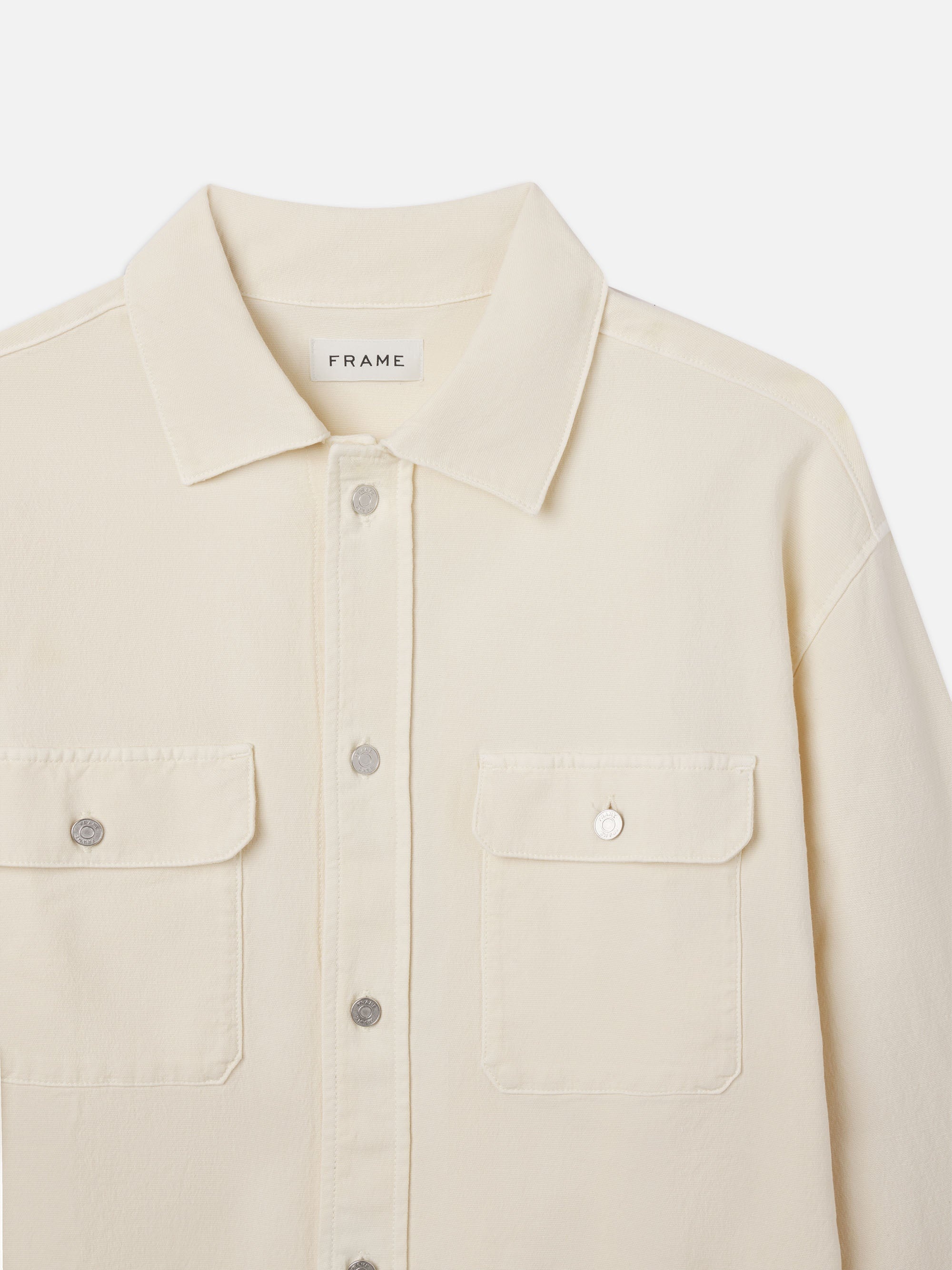 Double Pocket Overshirt in Natural - 3