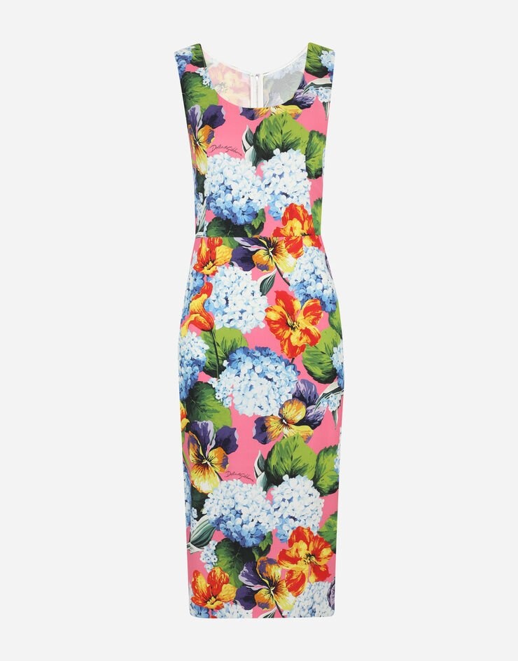 Hydrangea-print cady midi dress - 3