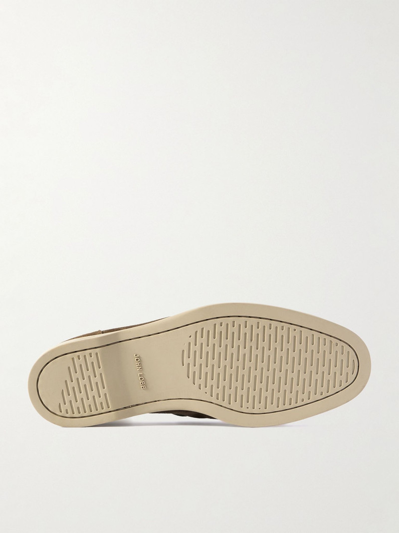 John Lobb Foil Suede Boat Shoes Green outlook