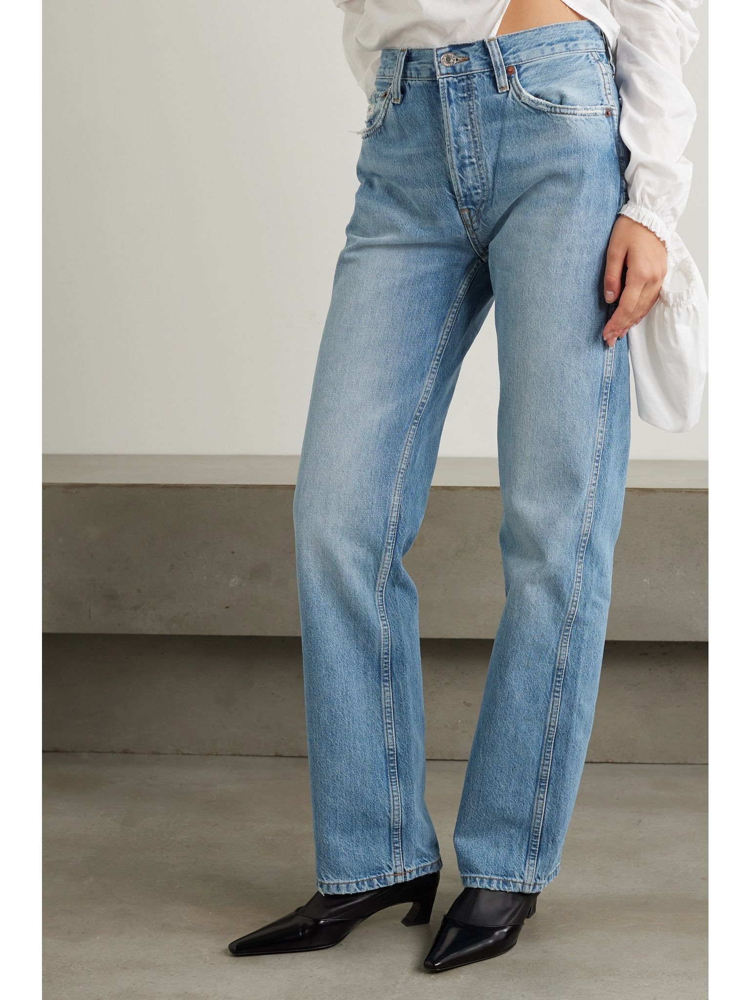 90s Loose high-rise straight-leg jeans Light denim - 3