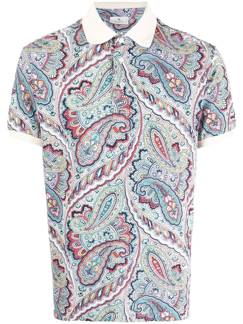 paisley-print polo shirt - 1