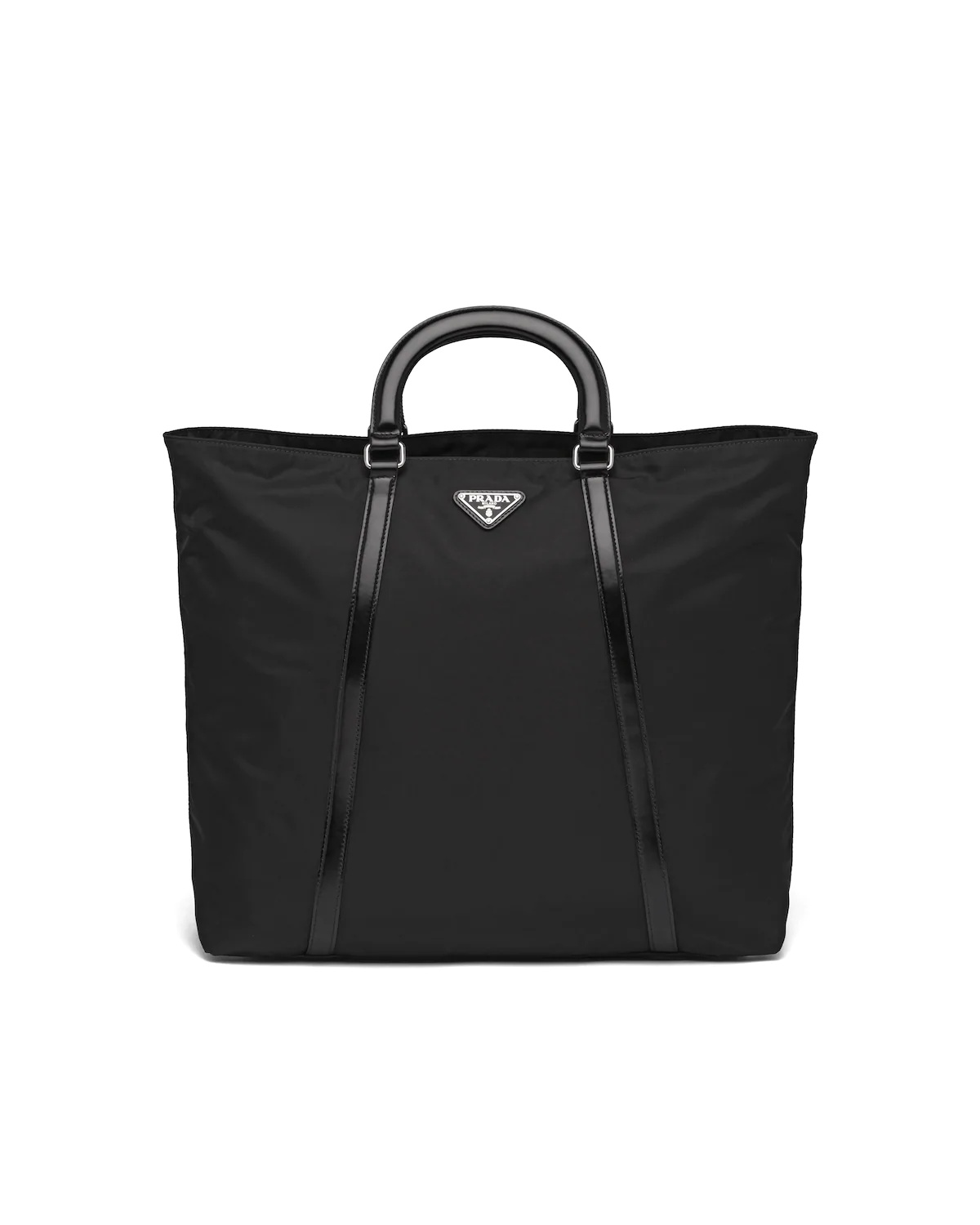 Large nylon and leather tote - 1