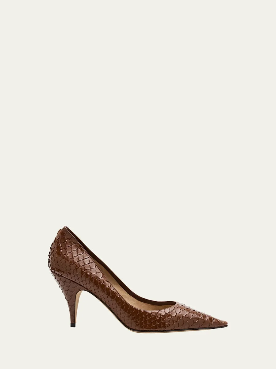 Liisa Python Stiletto Pumps - 1