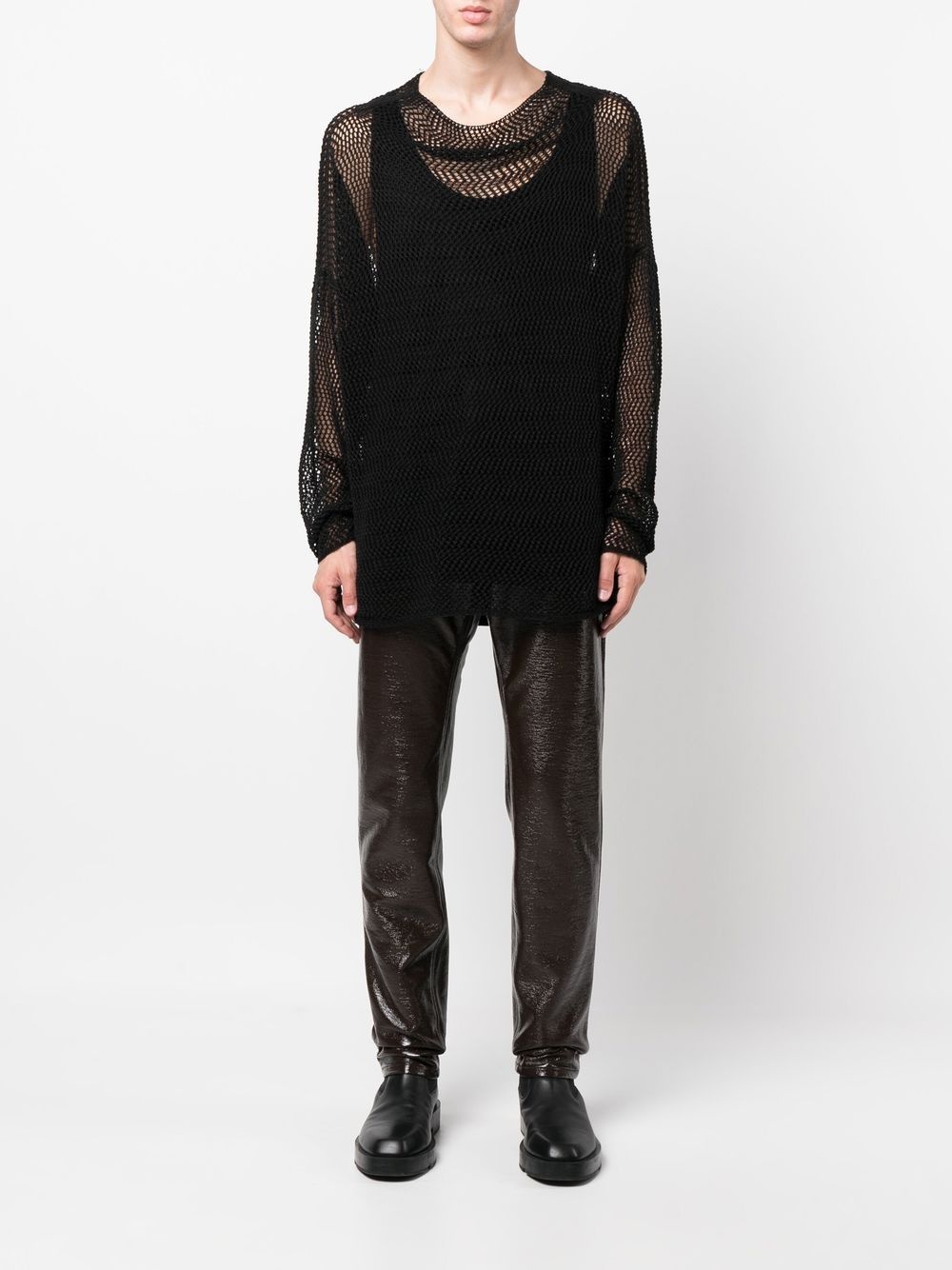 high-shine tapered trousers - 2