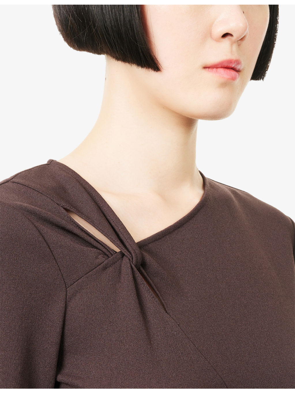 Twist Flared Woven Midi Dress - 5