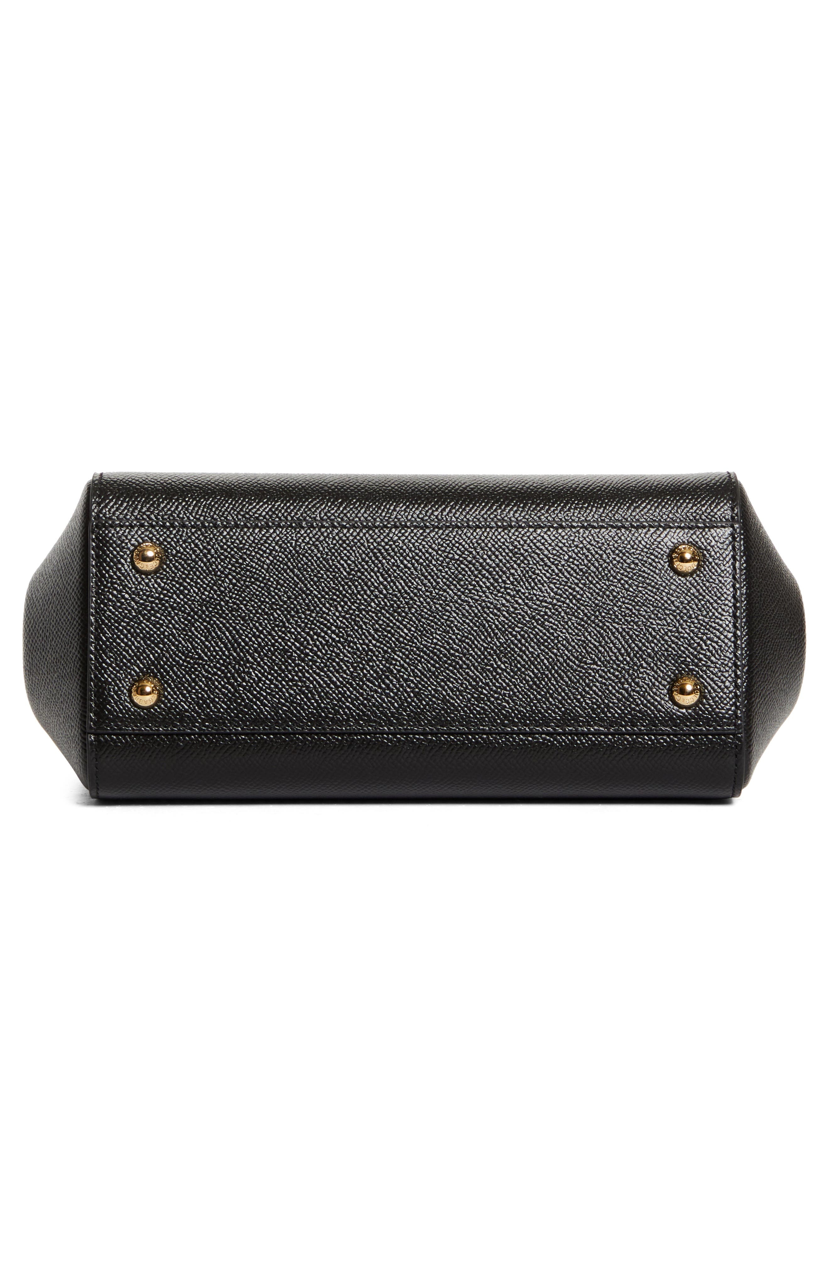 Dolce&Gabbana Medium Sicily Leather Top Handle Bag in 80999 Black at Nordstrom - 7