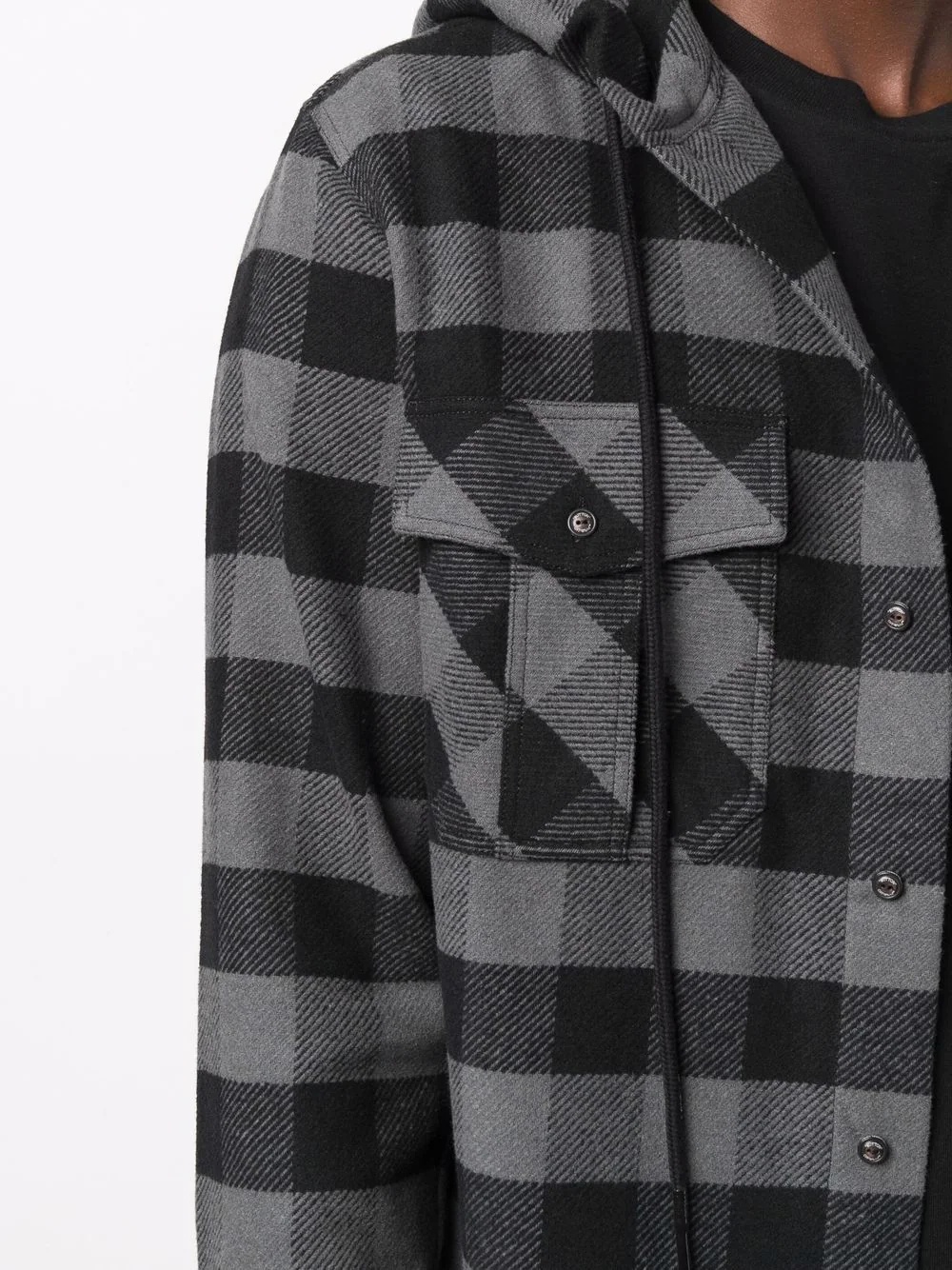 Arrows-print check hoodie shirt - 5