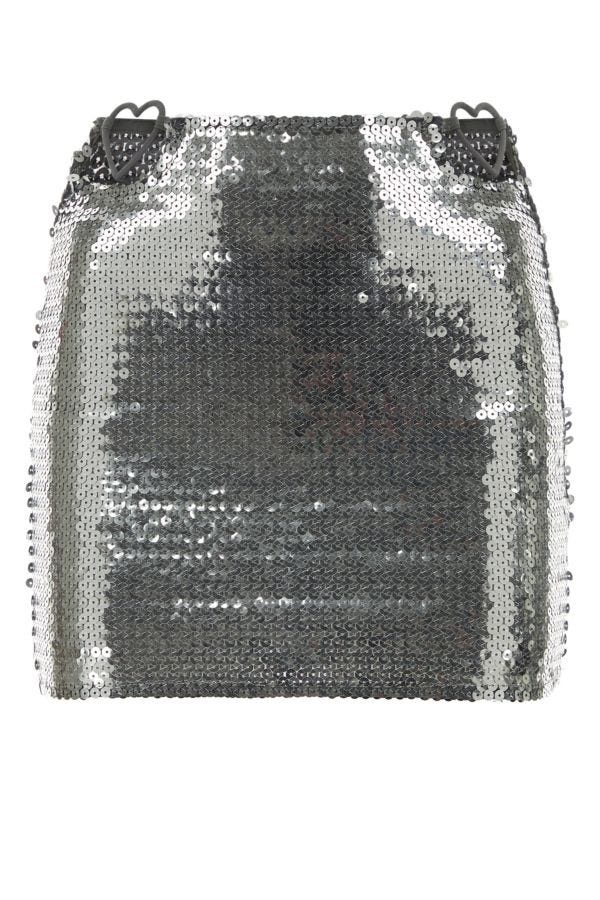 Silver sequins mini skirt - 1