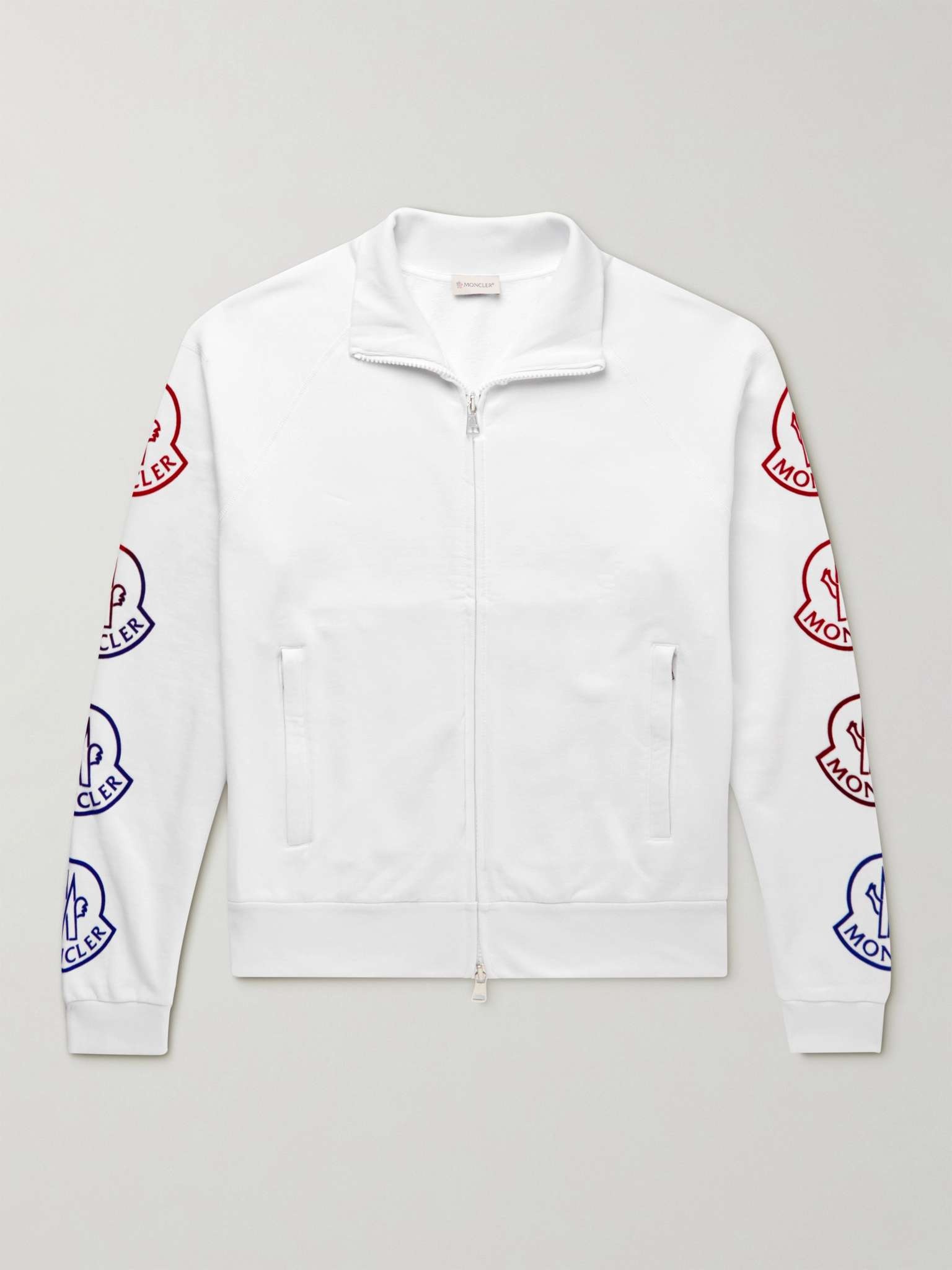 Logo-Flocked Cotton-Jersey Zip-Up Sweatshirt - 1