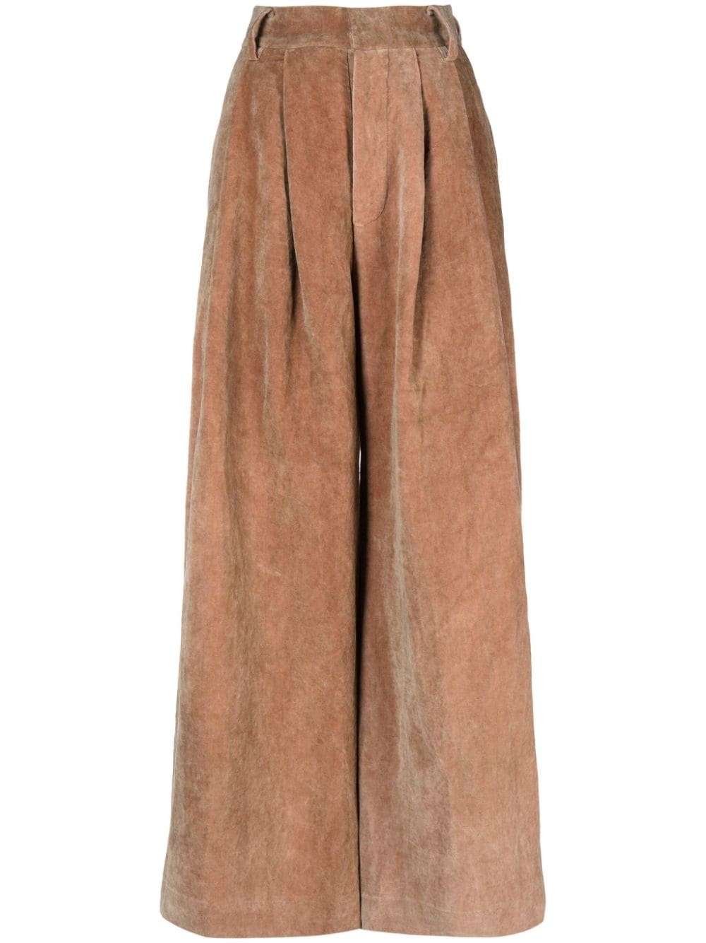 wide-leg velvet trousers - 2