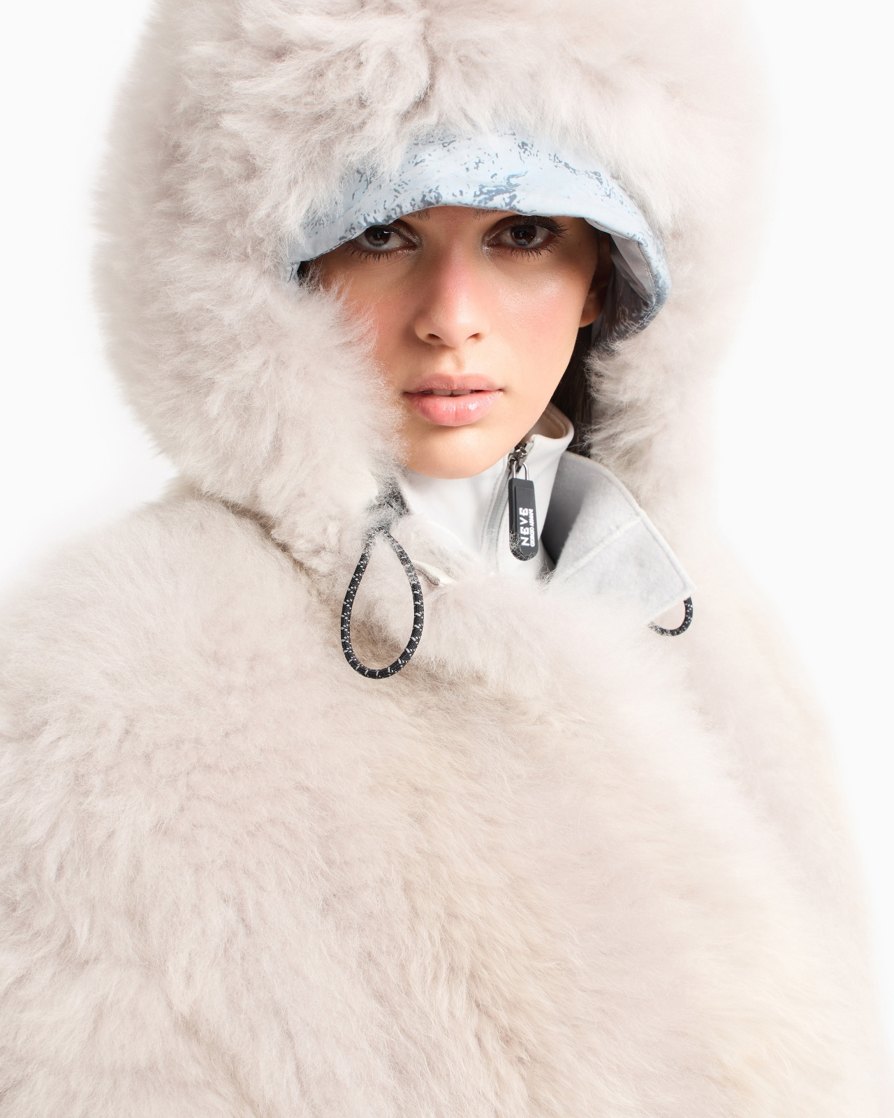 GIORGIO ARMANI NEVE MOCK-NECK SWEATSHIRT IN FLEECE-EFFECT JERSEY MADE OF VIRGIN WOOL AND CASHMERE - 6