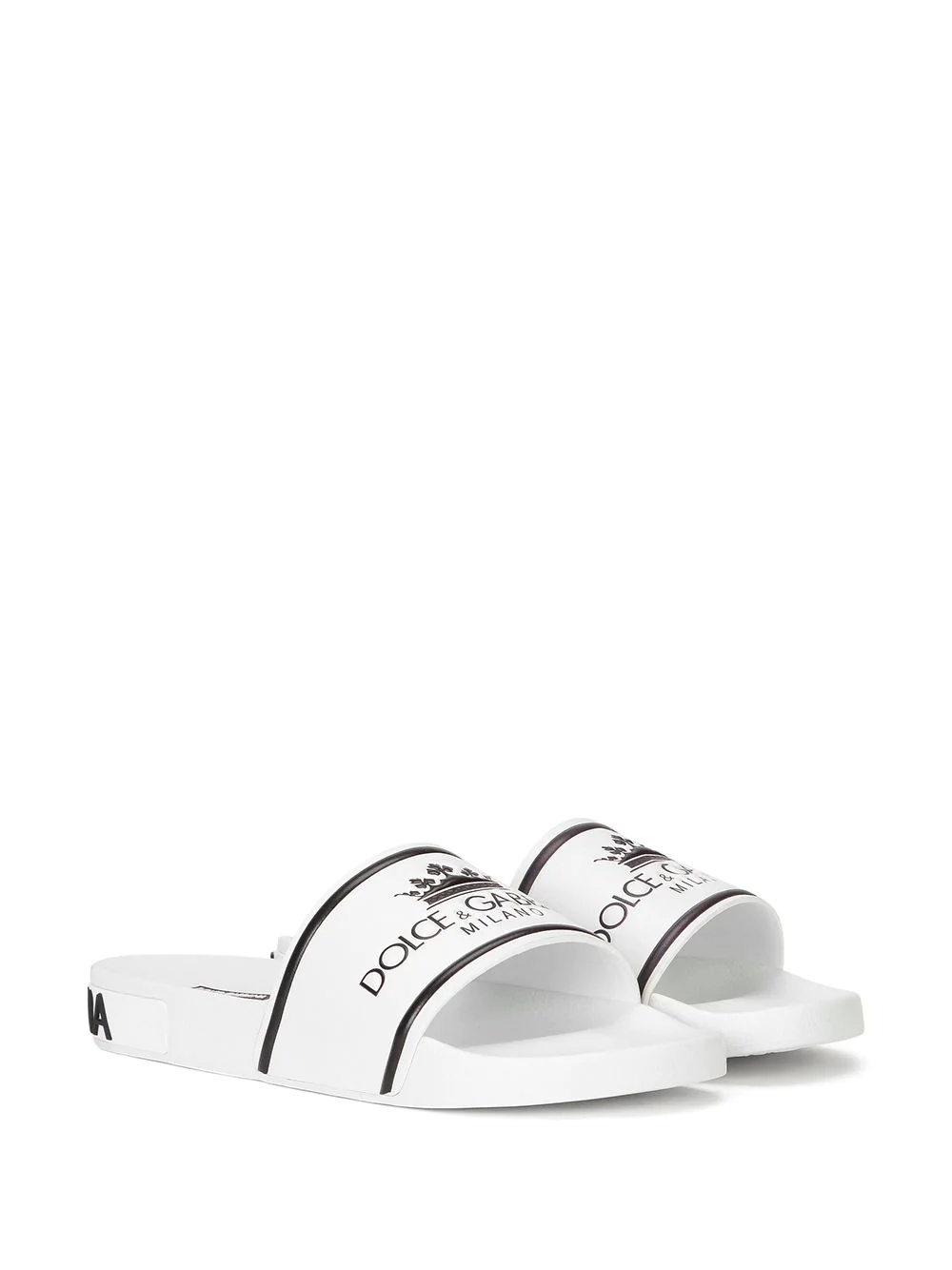 logo-print round-toe slides - 2