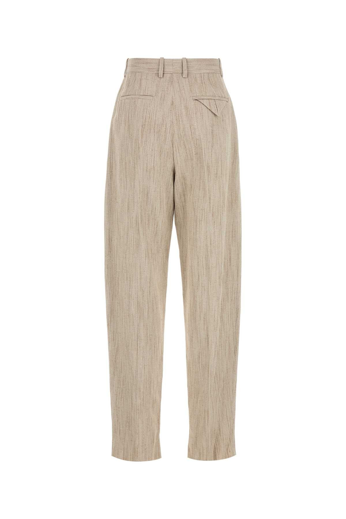 Bottega Veneta Women Melange Beige Viscosa Blend Pant - 2