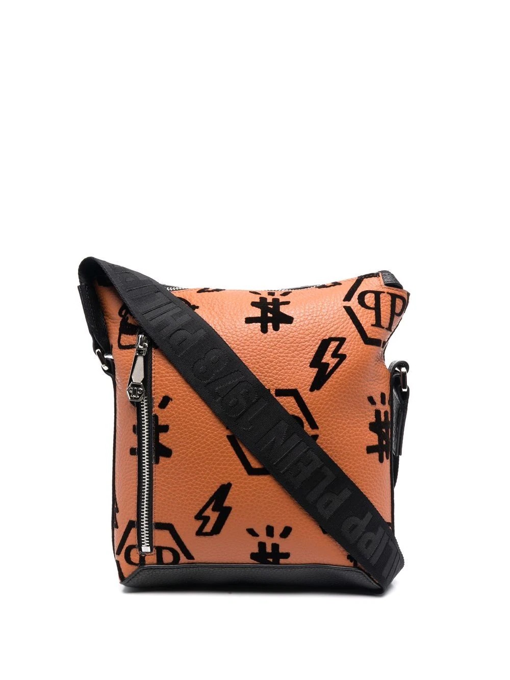 monogram print messenger bag - 1