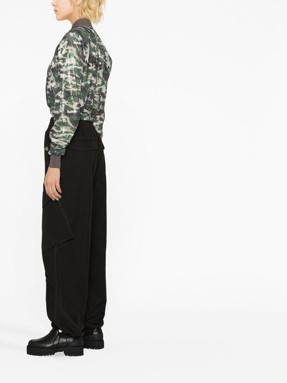camouflage-print sequinned bomber jacket - 3