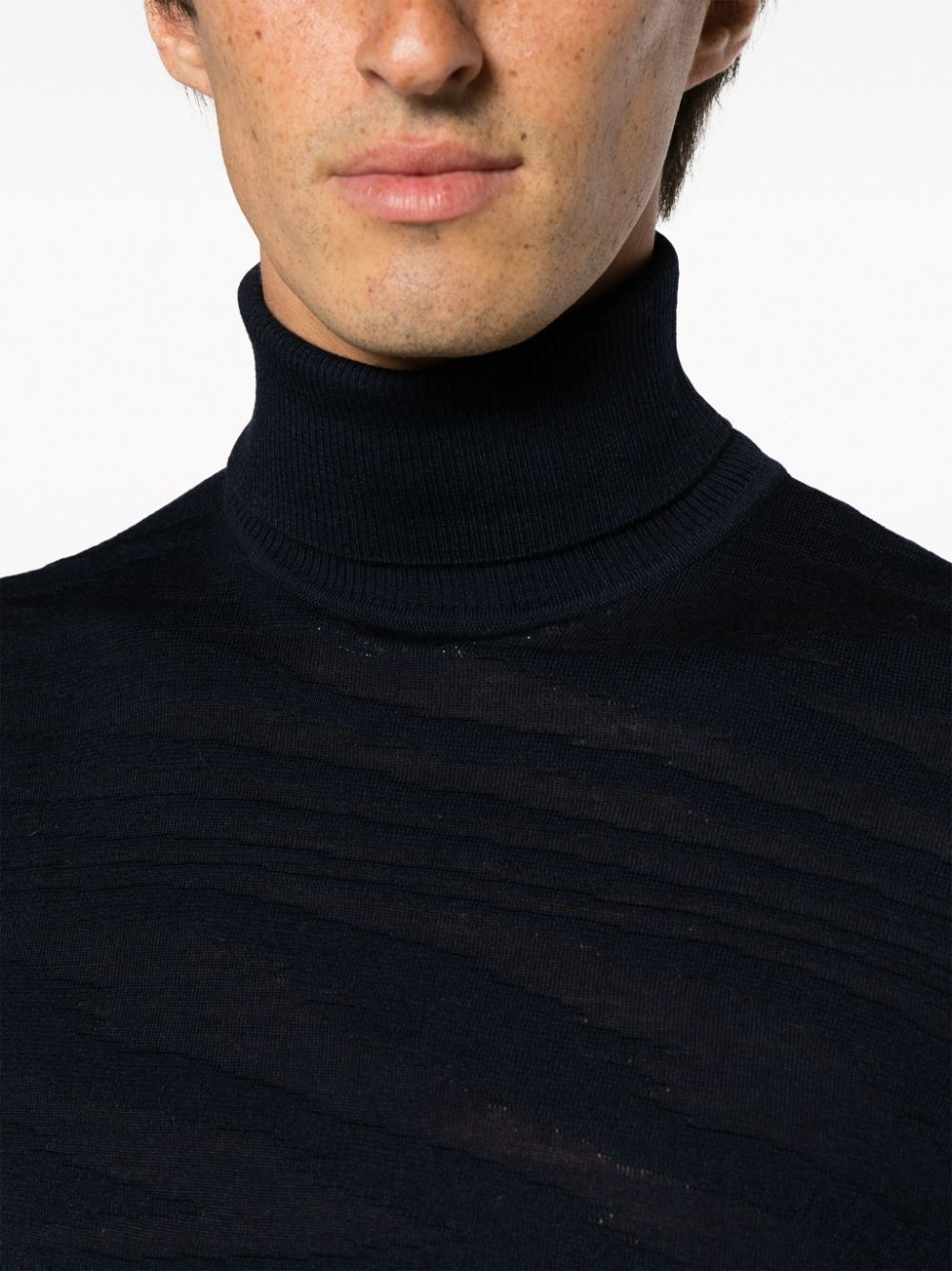 zigzag print roll-neck jumper - 5
