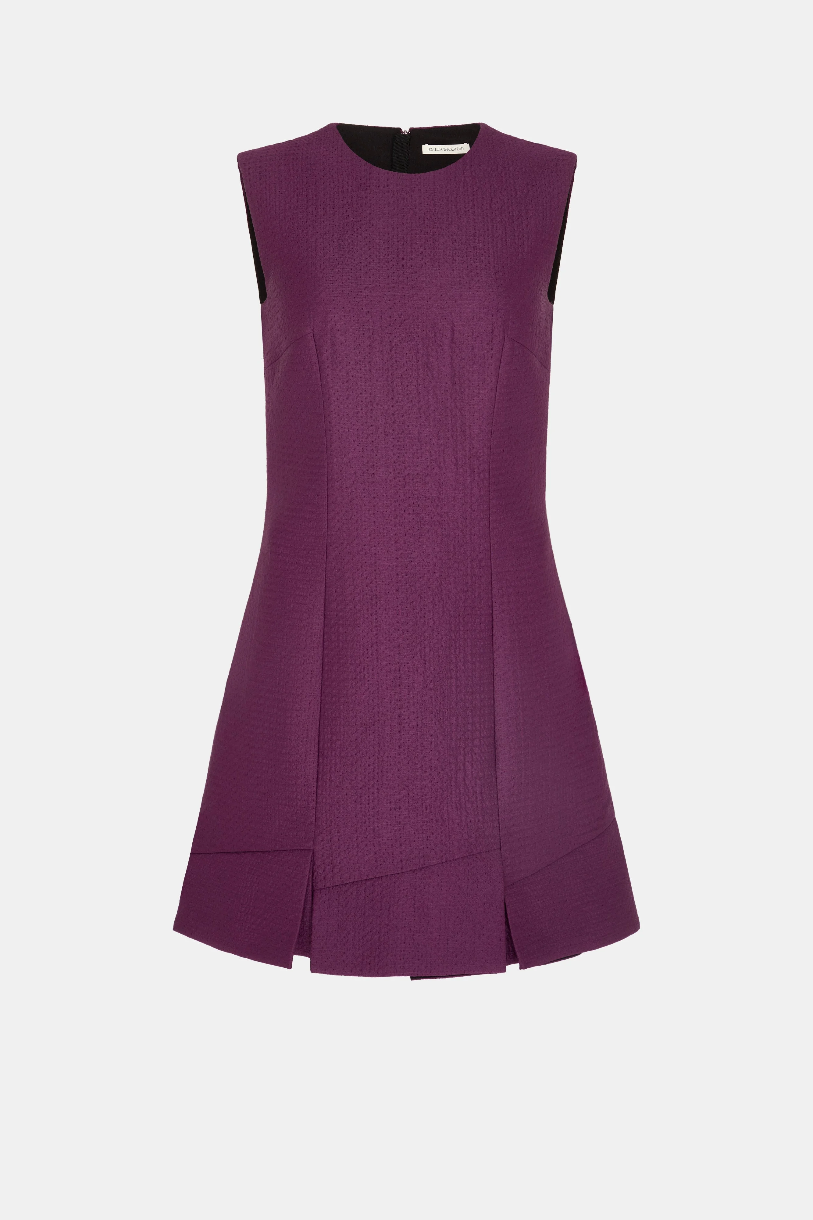 Petronella Dress In Plum Needle Punch Satin - 1