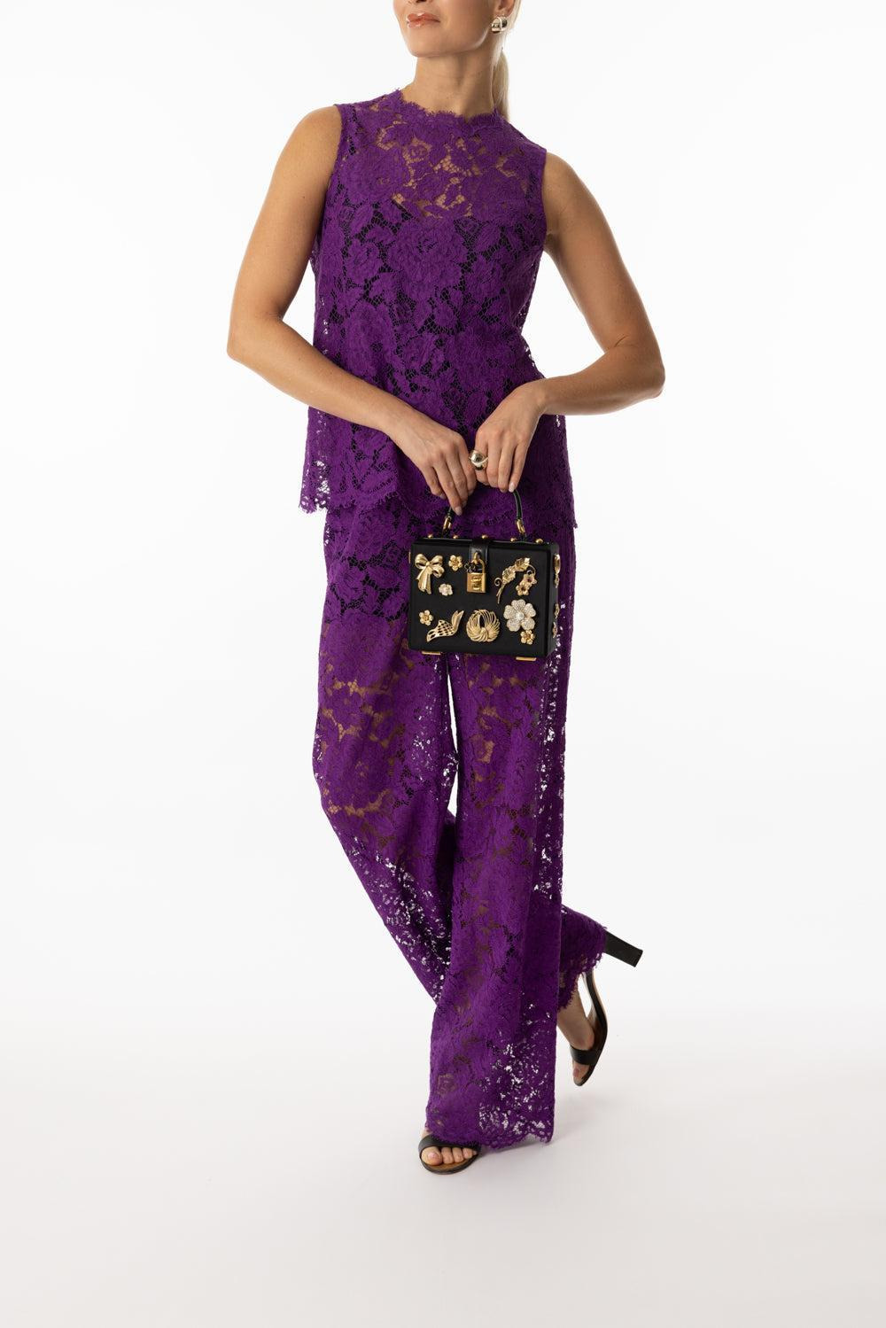 Flare Floral Logo Lace Pants - 3