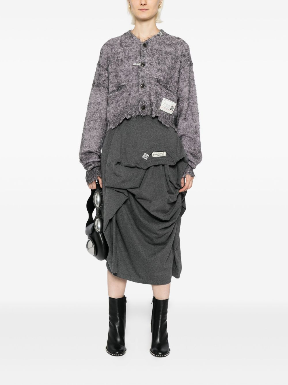 raw edge cardigan - 2