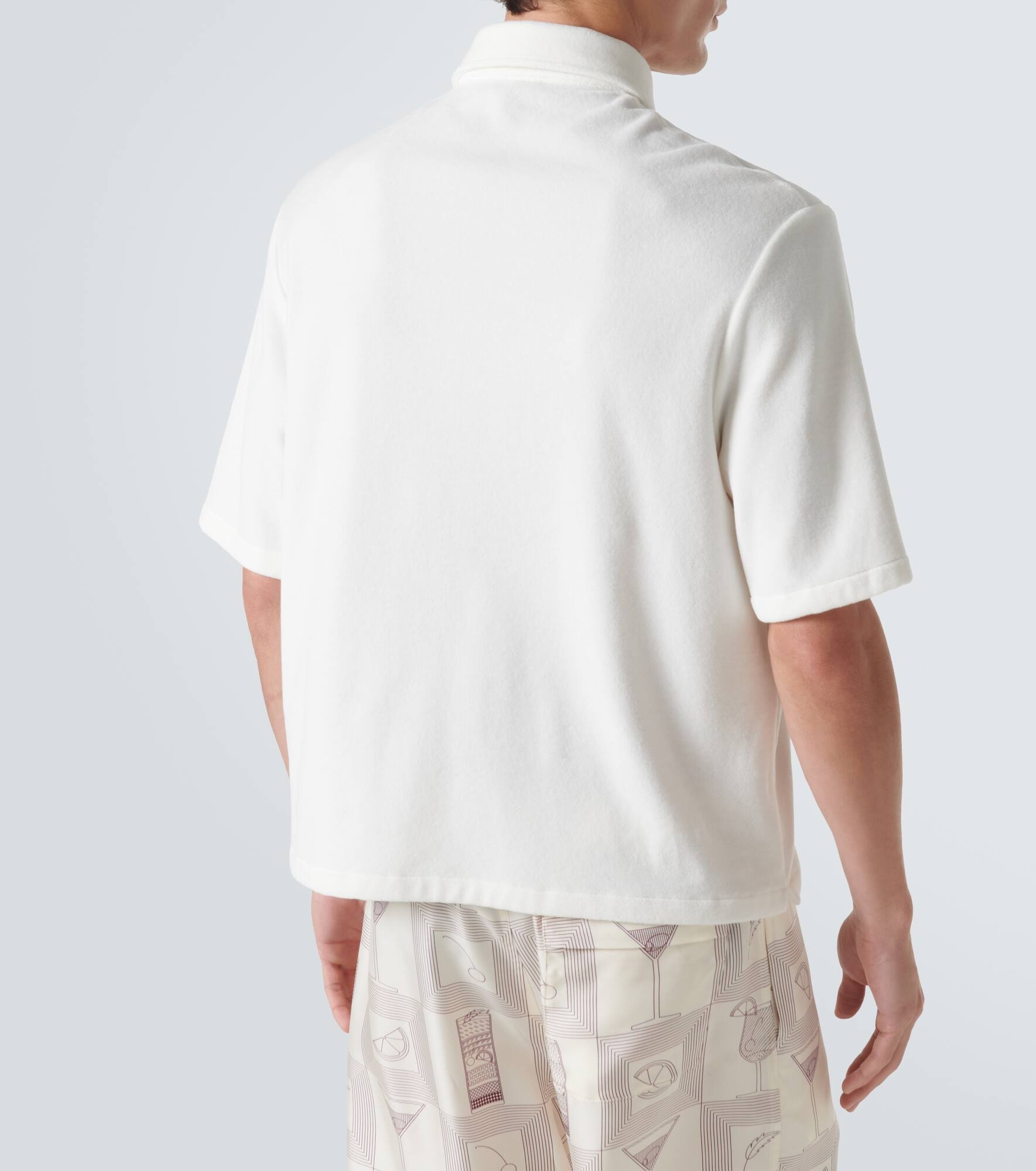 Murano cotton and silk velour polo shirt - 4