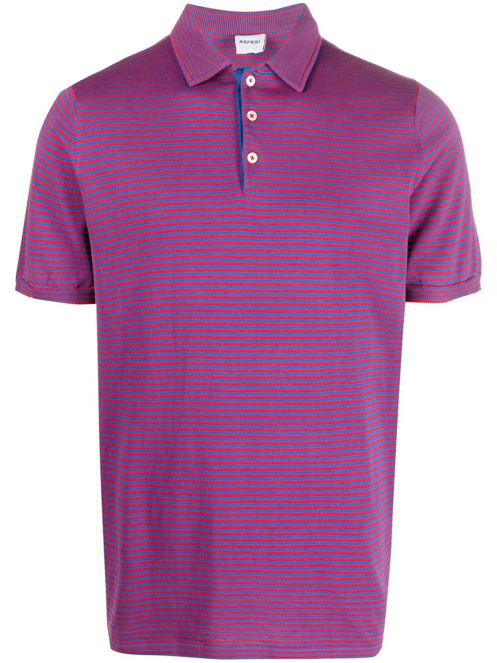 stripe-print short-sleeve polo shirt - 1