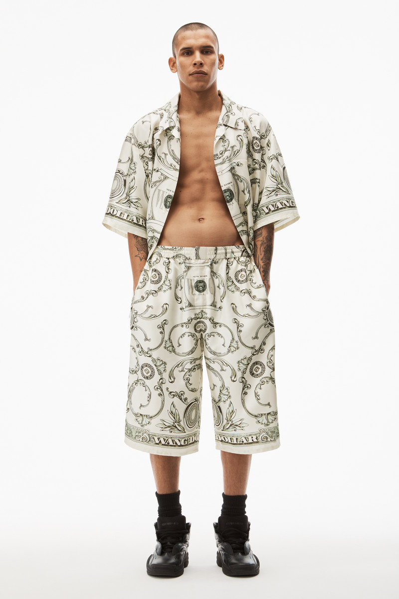 Alexander Wang MONEY PRINT BOXER SHORTS IN SILK TWILL outlook