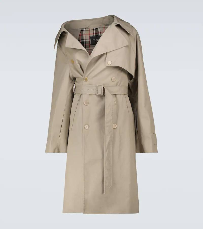 Off-shoulder Trench Coat in Beige 1