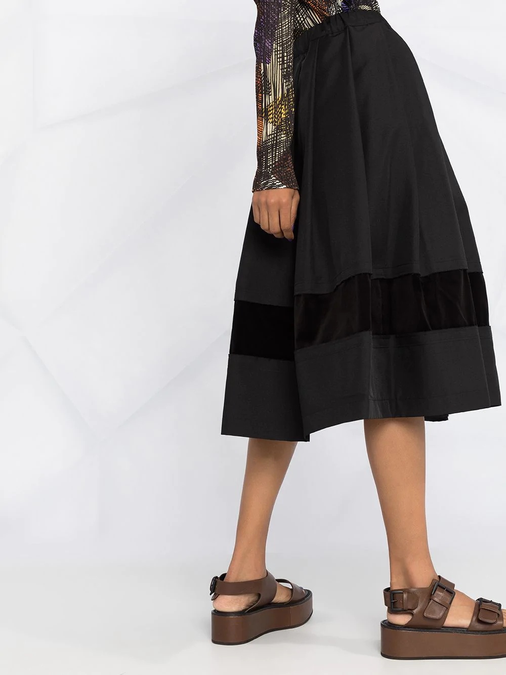 pleated A-line midi skirt - 3