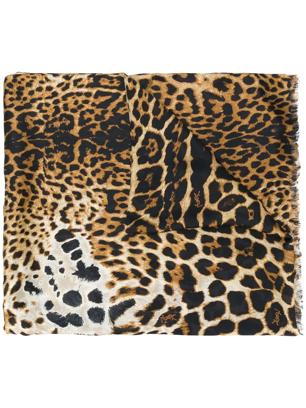 leopard-print silk scarf - 1