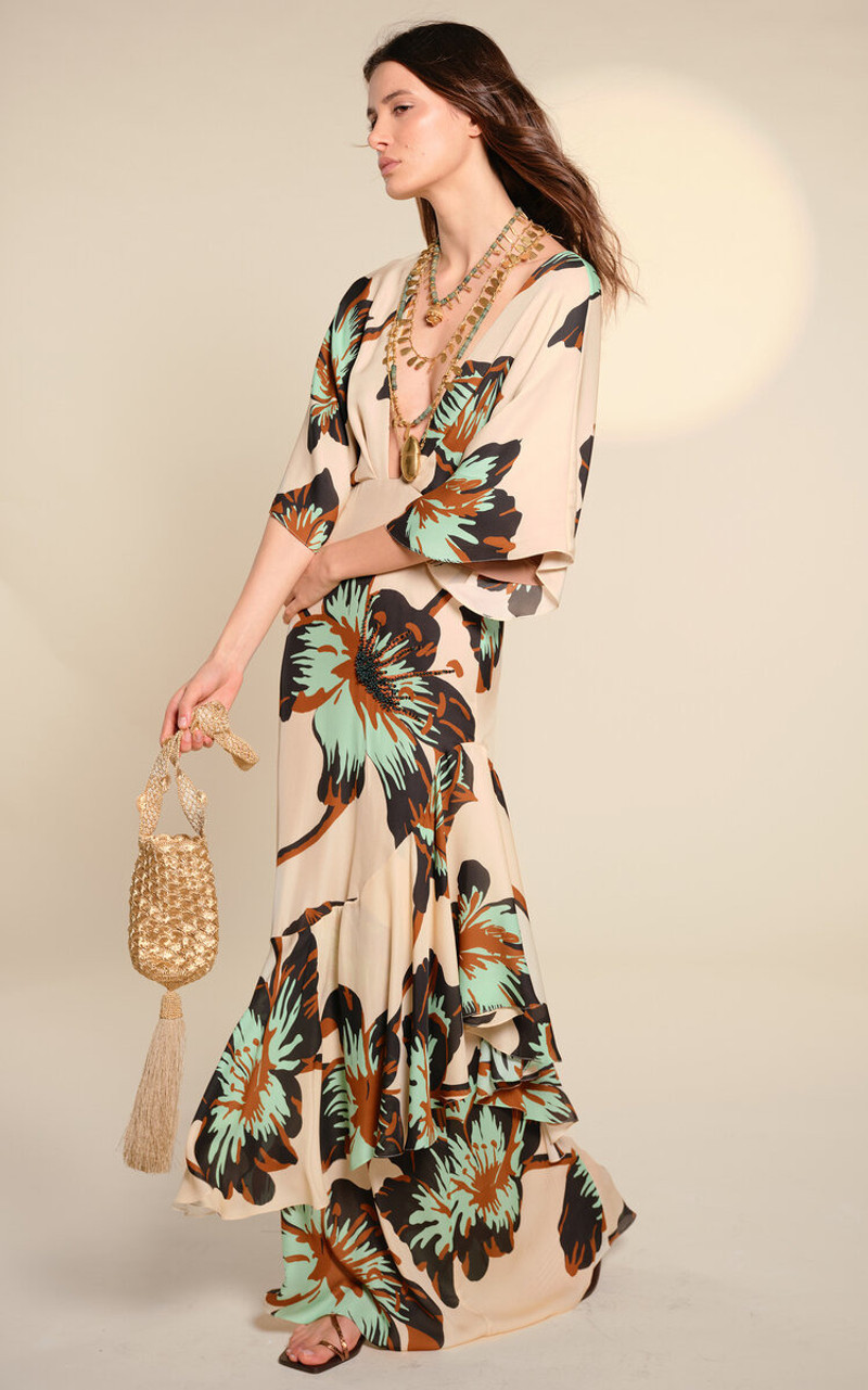 Johanna Ortiz Tesoro Escondido Silk Maxi Dress multi outlook