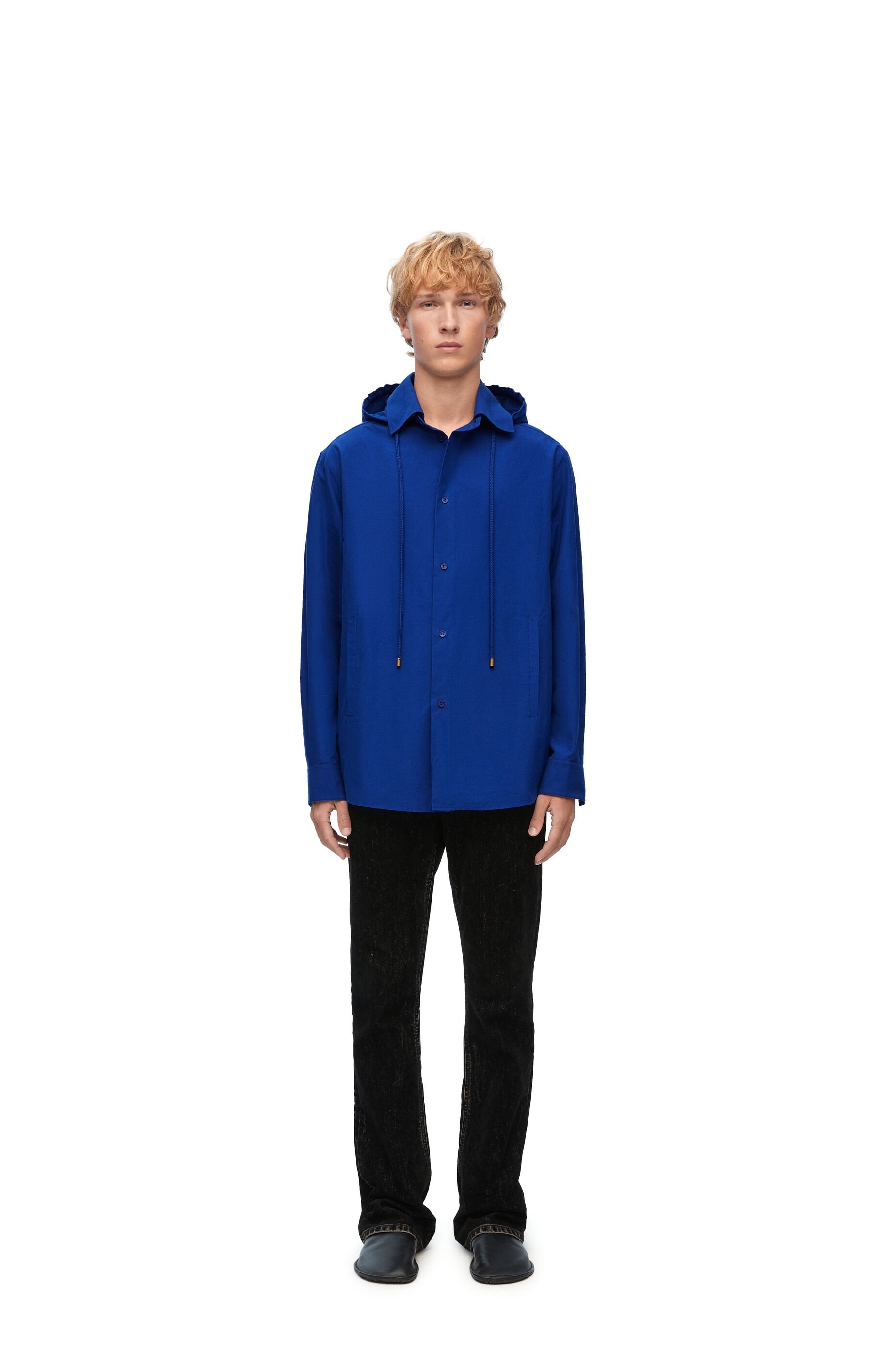 Hooded overshirt in cotton - 2